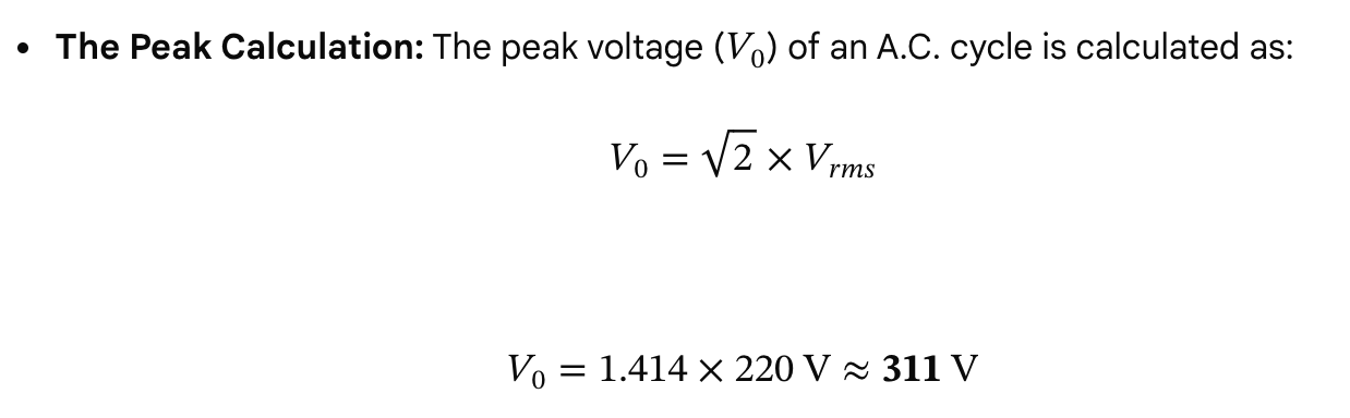 Peak voltage calculation