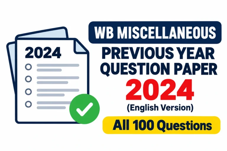 WB miscellaneous previous year question paper 2024 with solution
