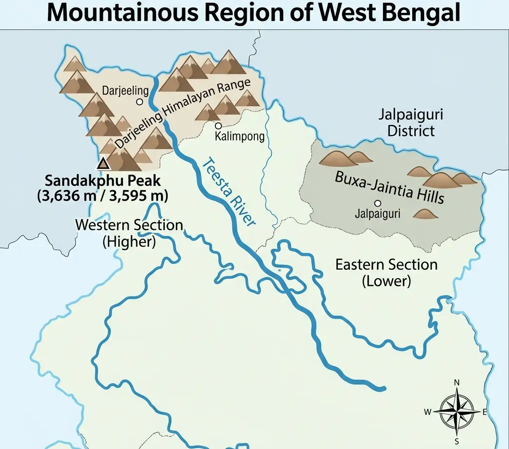 Northern Mountainous regions of west bengal