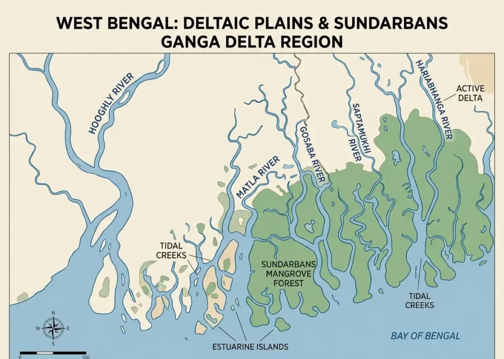 Gangetic plains and sunderbans