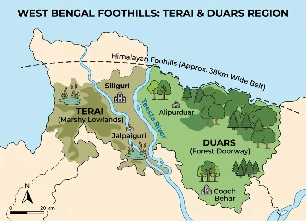 West Bengal Terai and Duars map